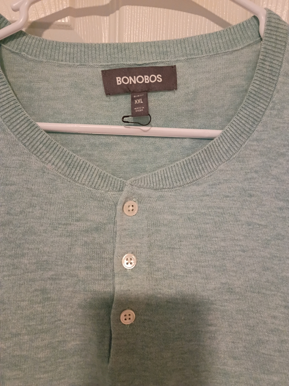 Bonobos Men's Heathered Green Lightweight Henley Sweater NWT XXL Linen/Cotton